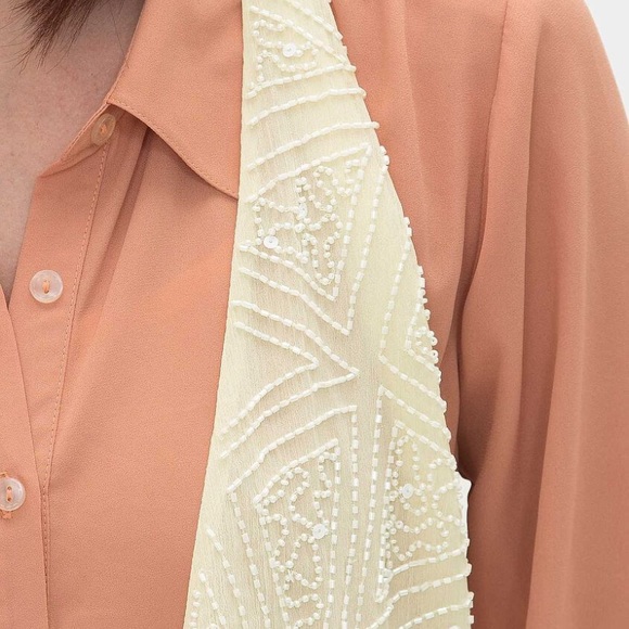 ❤️HP❤️Buckle beaded chiffon,open back vest/top - Picture 5 of 7